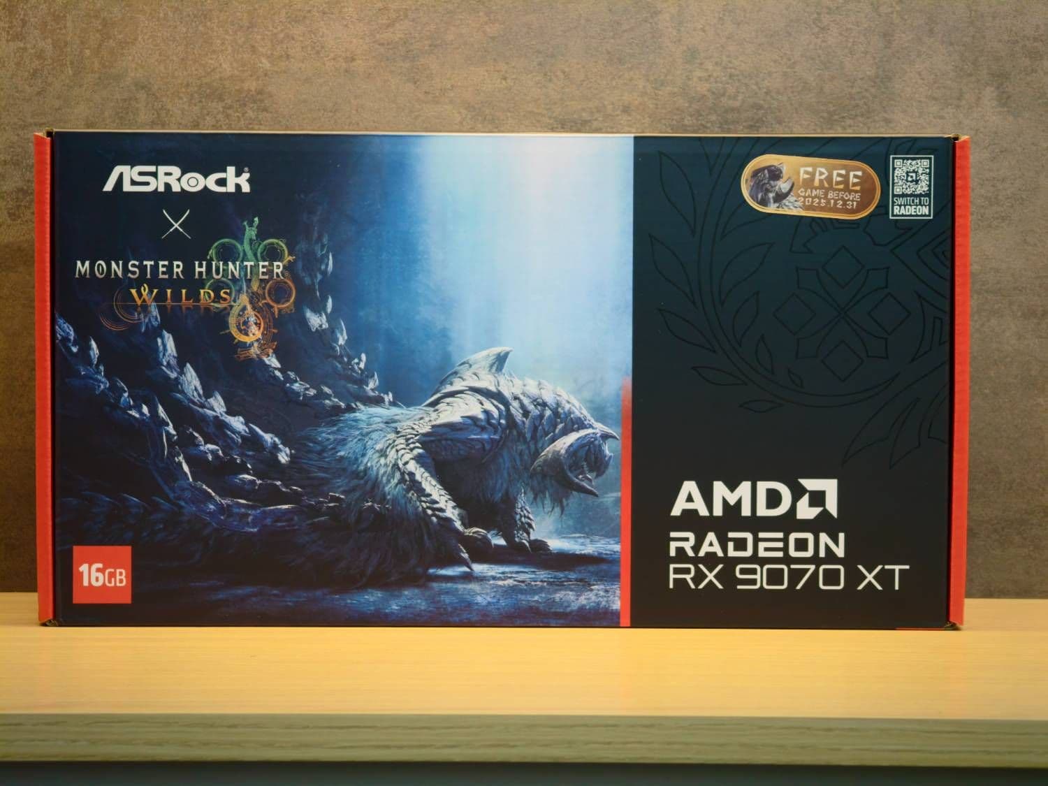 Asrock 9070 XT MHWilds聯名卡簡單開箱